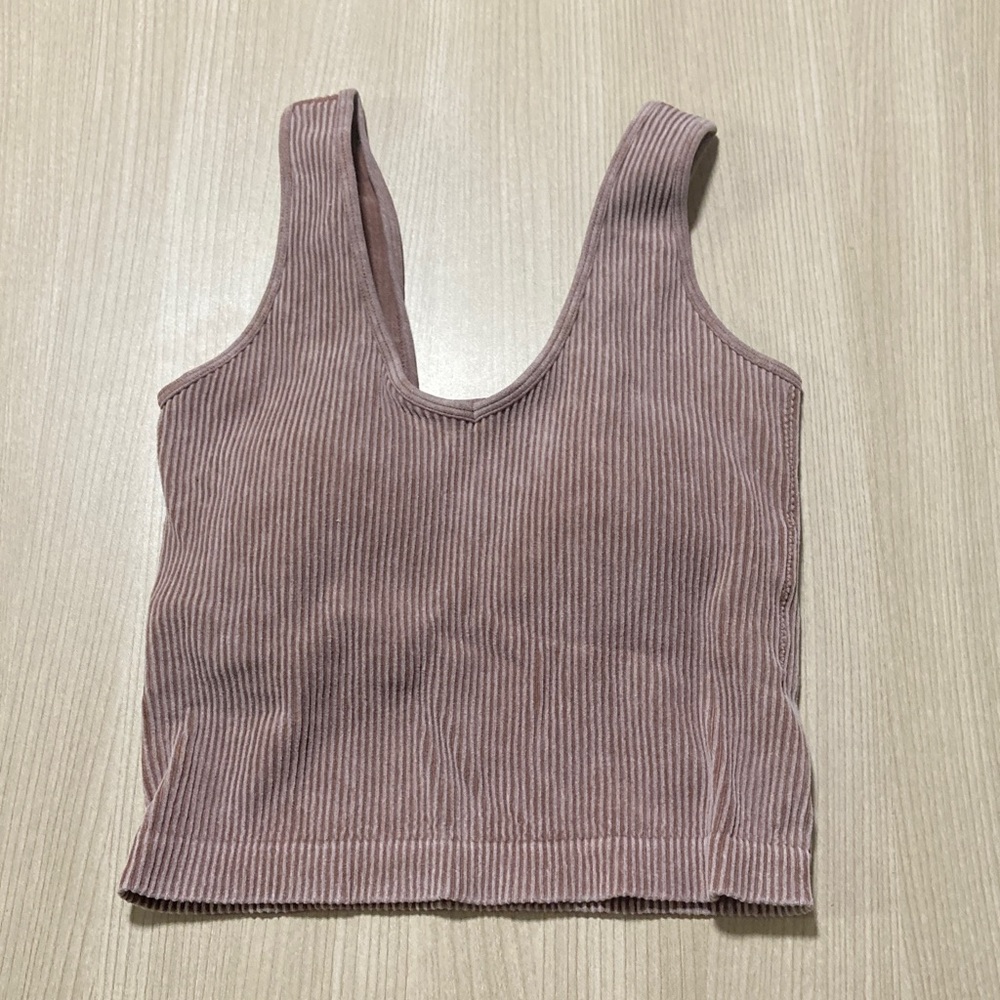 Altar'd State Brownish Ribbed Tank Top